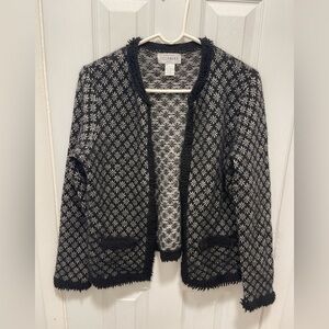 Sutton Studio Black and White Cardigan